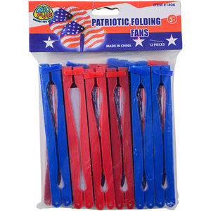 Patriotic Folding Fans Party Favor (1 Dozen)