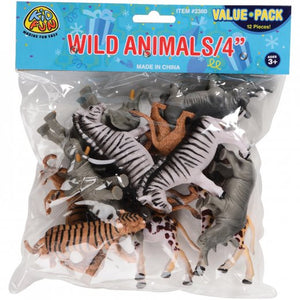 Wild Animals - 4 Inch Plush Toy (One dozen)