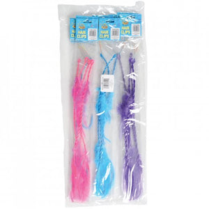 Neon Feather Hair Clips Beauty Accessory (1 Dozen)