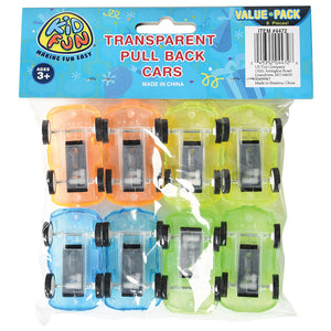 Transparent Pull Back Car Toy (pack of 8)