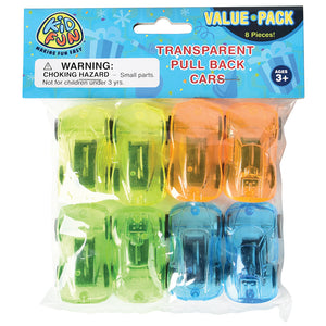 Transparent Pull Back Car Toy (pack of 8)