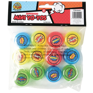 Superhero Mini Toy Yo-Yos (pack of 12)