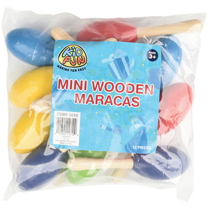 Mini Wooden Maracas (12 per Package)