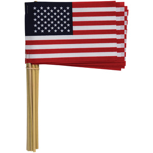 4th Of July Usa Flag 4 In. X 6 In. Cloth Decoration (One Dozen)