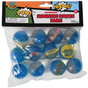 Superhero Bounce Toy Balls 32Mm (pack of 12)