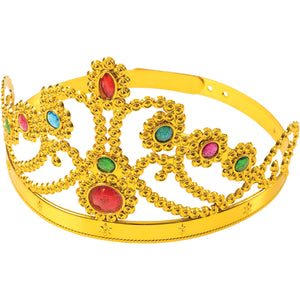 Plastic Queen Crown with Jewels Costume Accessory