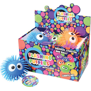 Flashing Puffer with Eyes Toys (One dozen)