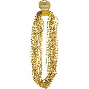 School Spirit Bead Necklace - (Gold) Team Spirit (One Dozen)