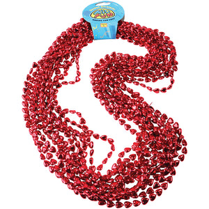 Metallic Heart Bead Necklaces Party Favor (1 Dozen)