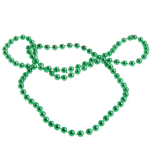 Metallic Bead Necklaces (Green) Party Favor (One Dozen)