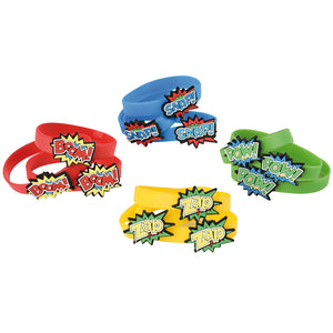 Superhero Rubber Bracelets Party Favor (1 dozen)