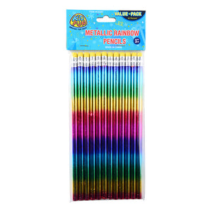 Metallic Rainbow Pencils Stationery (1 Dozen)