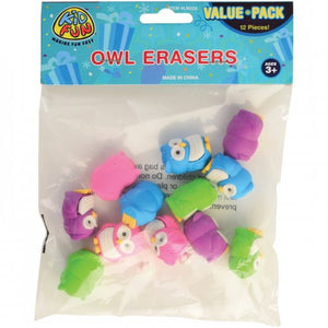 Owl Erasers Stationery (pack of 12)