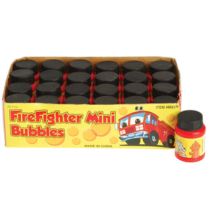 Firefighter Mini Bubbles Party Favor - (Box of 24)