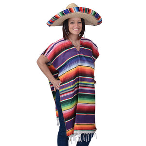 Adult Colorful Economy Poncho Costume