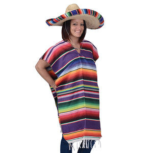 Adult Colorful Economy Poncho Costume