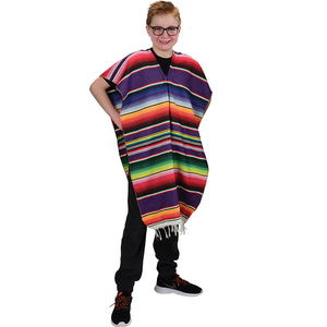 Adult Colorful Economy Poncho Costume