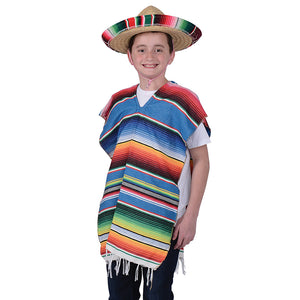 Child Colorful Economy Poncho Costume