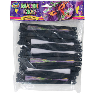 Mardi Gras Folding Fans Party Accessory (One Dozen)