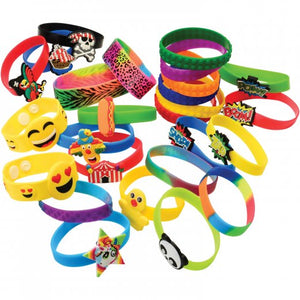 Rubber Bracelet Assortment Party Favor 96 Per Pkg