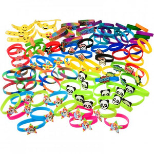 Rubber Bracelet Assortment Party Favor 96 Per Pkg