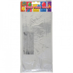 Clear Cello Bags (1 Dozen): Party Gift and Loot Bags, Novelties, Gold Twist Ties