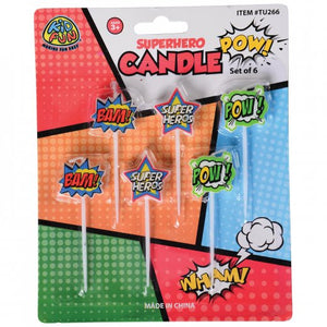 Superhero Candle Set Party Favor (Pack of 6)