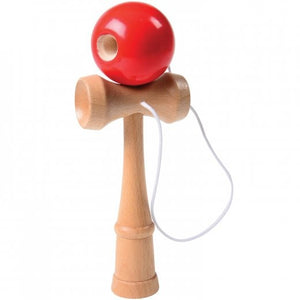 Wooden Kendama With Red Ball Toy