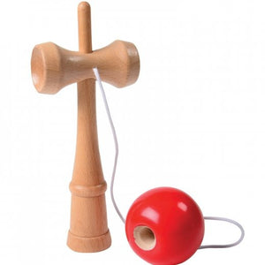 Wooden Kendama With Red Ball Toy