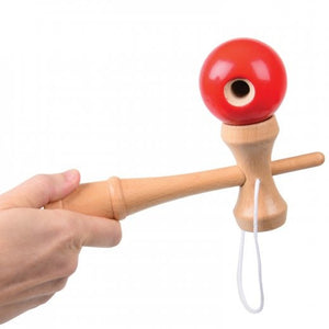 Wooden Kendama With Red Ball Toy