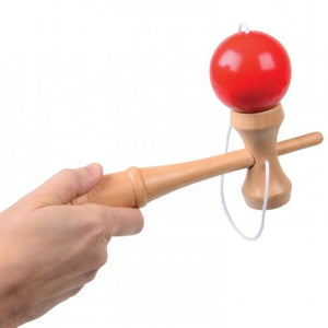 Wooden Kendama With Red Ball Toy