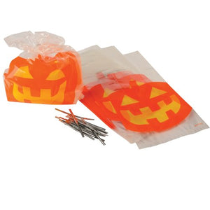 Halloween Pumpkin Cello Bags Party Favor (12 Pack)