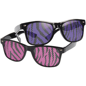 Neon Zebra Print Lens Glasses Novelty