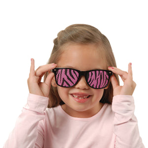 Neon Zebra Print Lens Glasses Novelty