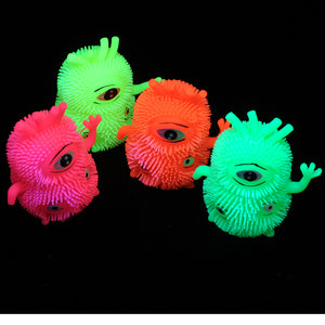 Flashing Tri Eye Monster Puffers Toy - 6 Pieces