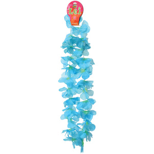 Two Tone Large Petal Leis, Turquoise (one dozen) - Party Themes