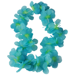 Two Tone Large Petal Leis, Turquoise (one dozen) - Party Themes