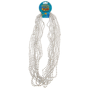 School Spirit Bead Necklace - (Silver) Team Spirit (One Dozen)