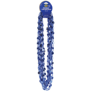 Metallic Paw Print Beads, Blue (one dozen)