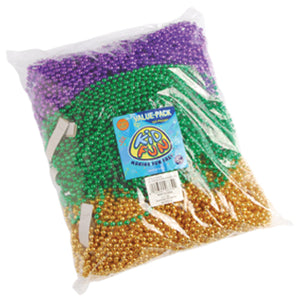 Mardi Gras Metallic Bead Necklaces Party Favor (144 pieces)