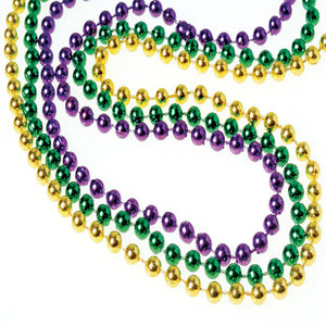 Mardi Gras Metallic Bead Necklaces Party Favor (144 pieces)