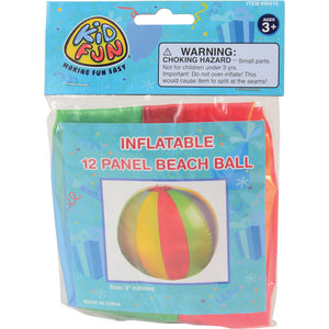 Beach Ball 12 Panel 9 inch Inflated Toy (1 Dozen)