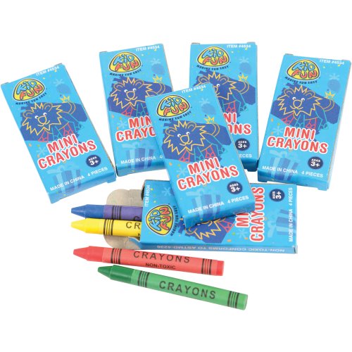 Crayola 4 Pack Full Size Crayons Party Favors Bundle of 12 4 Packs  (Contains Blue, Red, Green, Yellow)